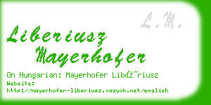 liberiusz mayerhofer business card